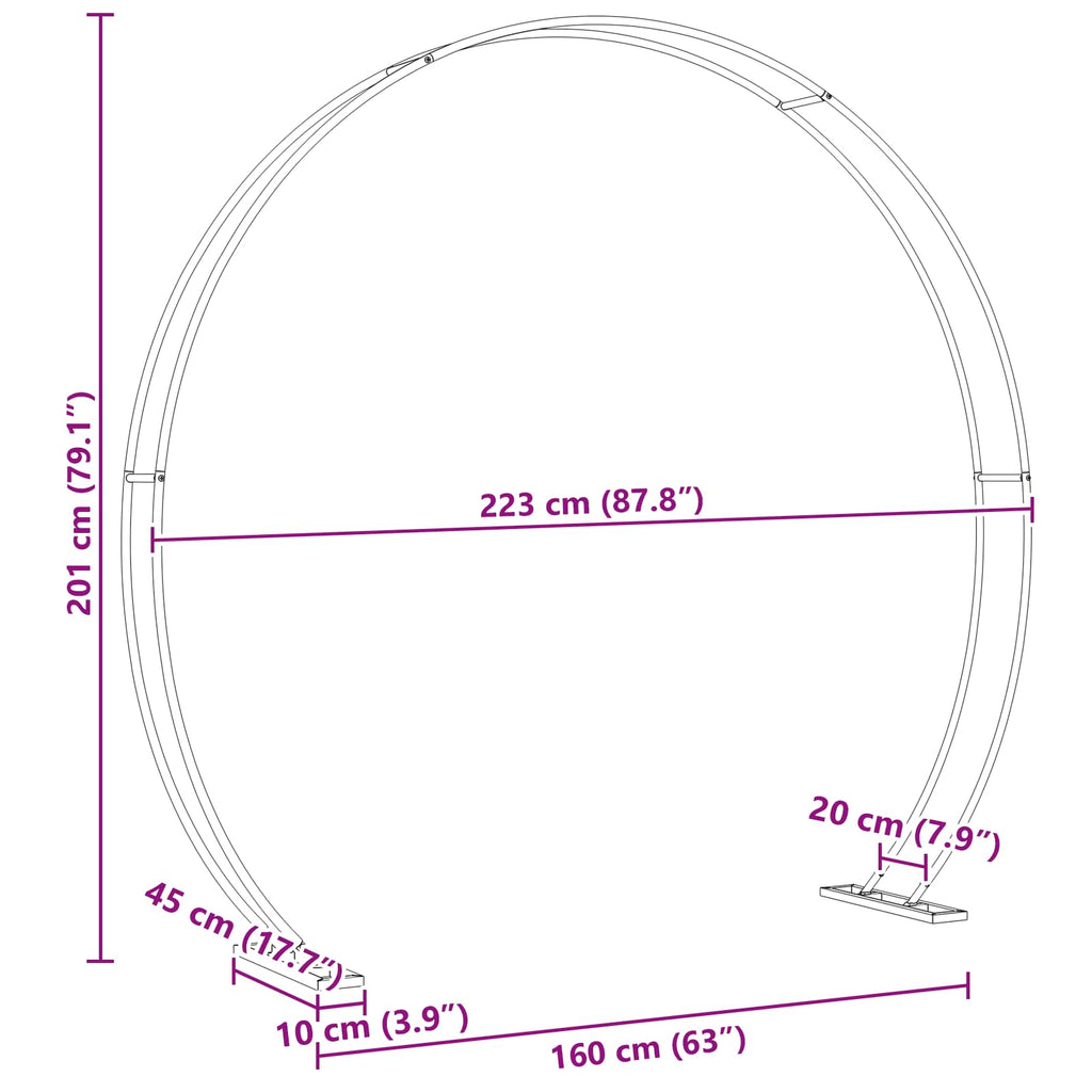 Arco de Boda 223 x 45 x 201 cm Acero