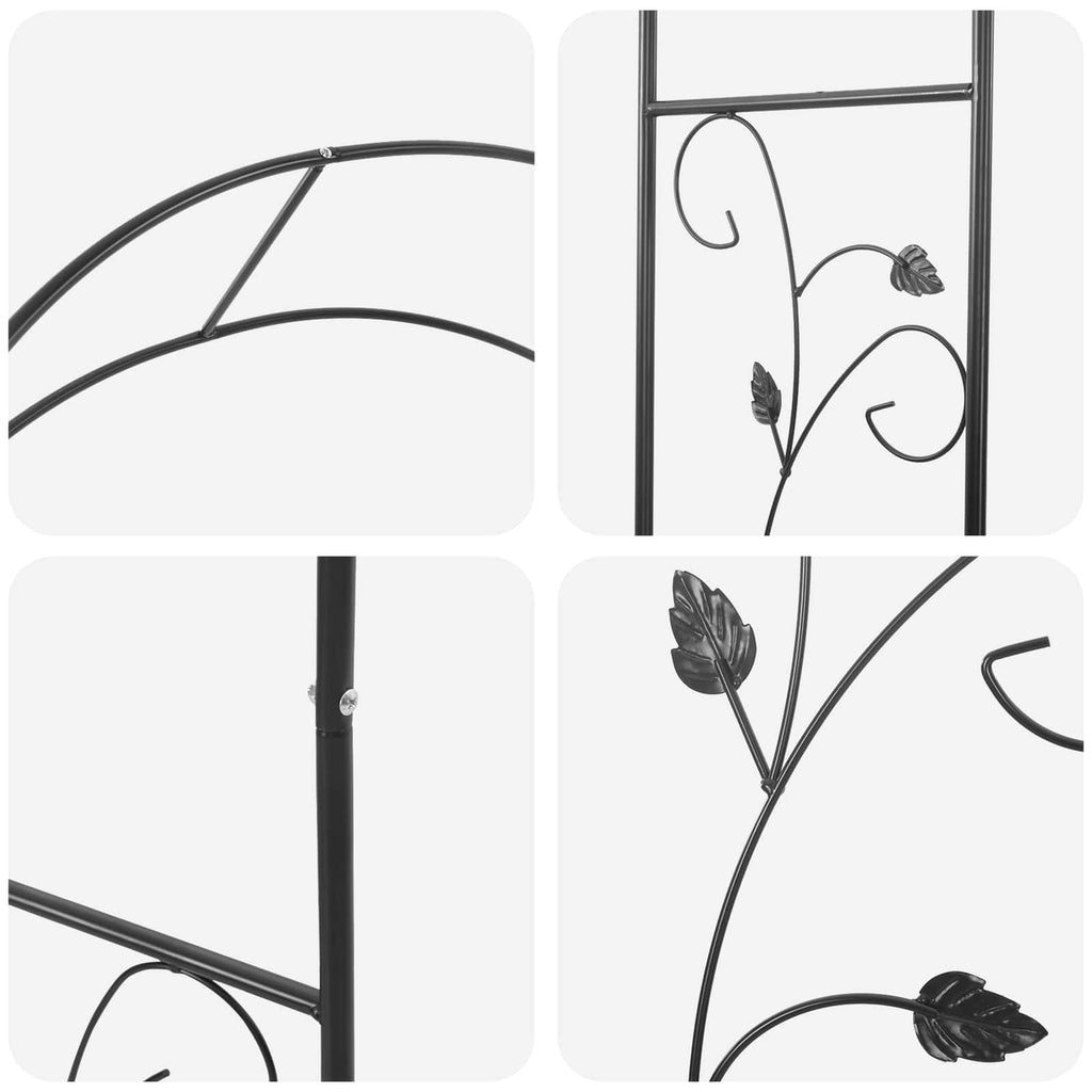 Arco de jardín Floral Negro 115 x 37 x 231 cm