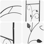 Arco de jardín Floral Negro 115 x 37 x 231 cm