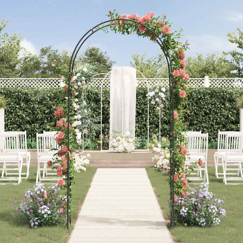 Arco de jardín Floral Negro 115 x 37 x 231 cm