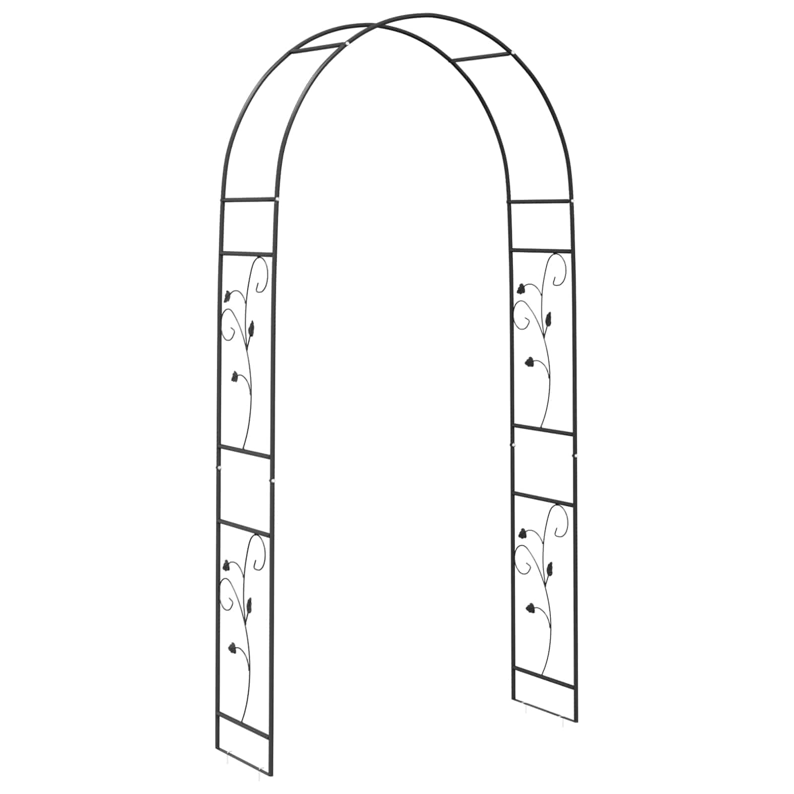 Arco de jardín Floral Negro 115 x 37 x 231 cm