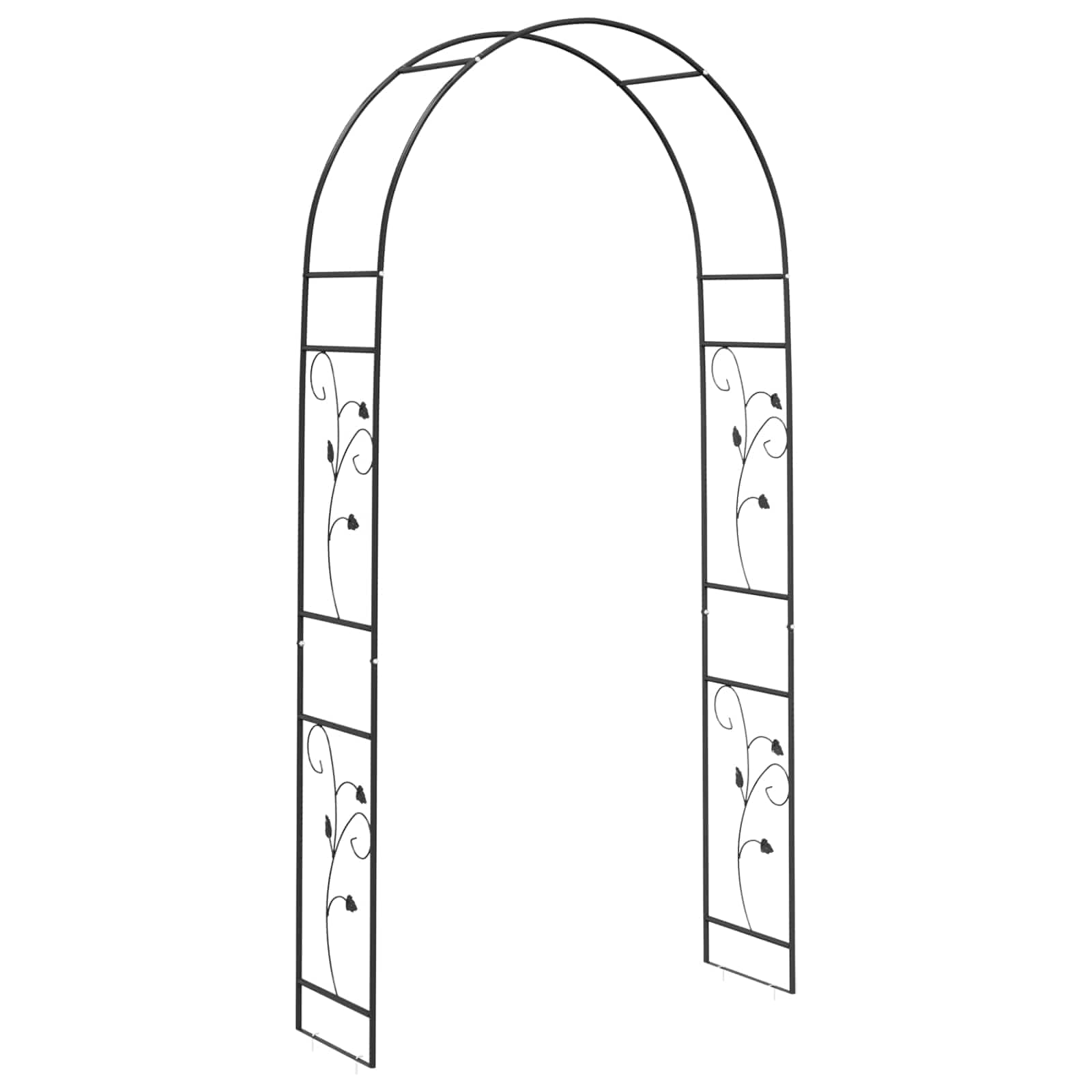 Arco de jardín Floral Negro 115 x 37 x 231 cm