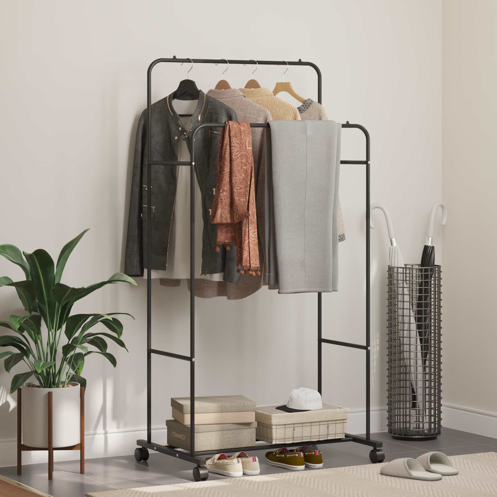 Plain clothes rack 80 x 53 x 156 cm