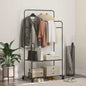 Garment rack with shelf and wheels 80 x 53 x 156 cm