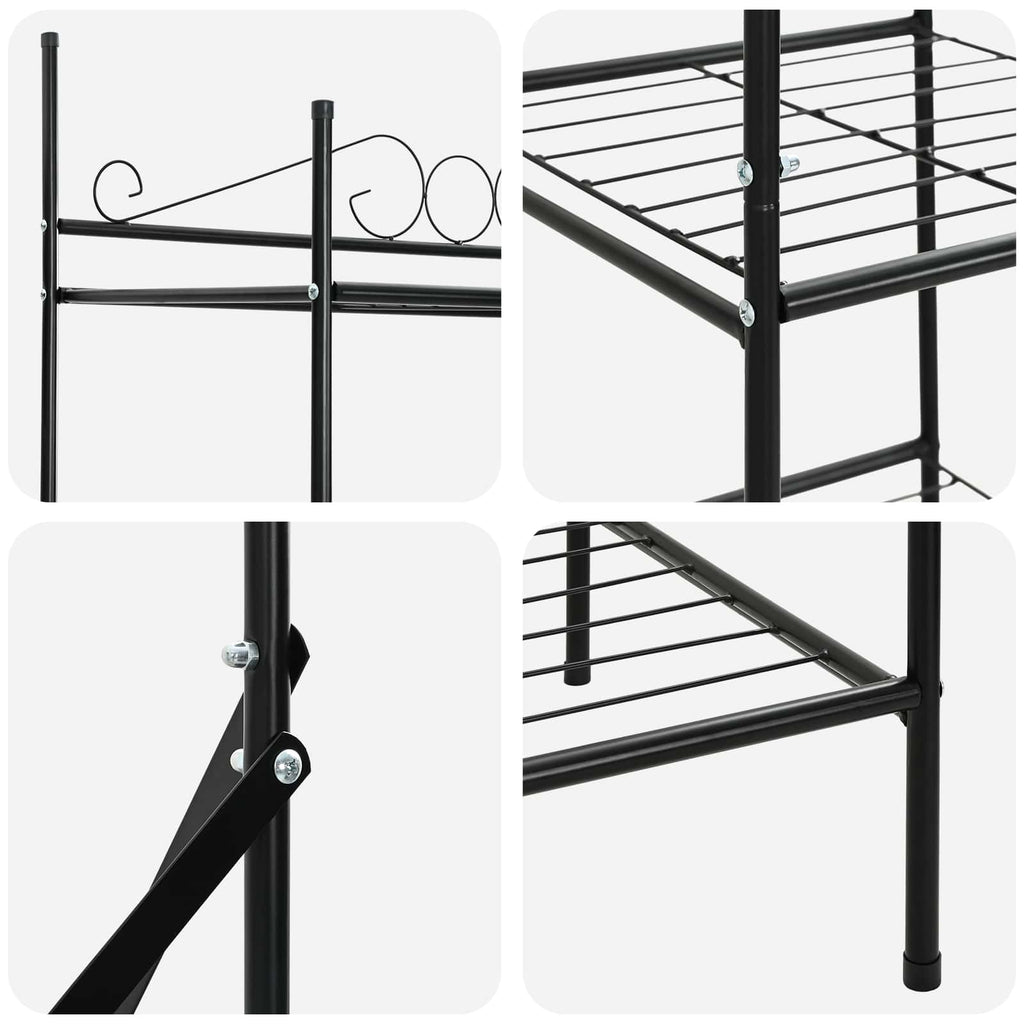 Armario Abierto con estante Negro 104,5 x 45 x 172 cm Acero