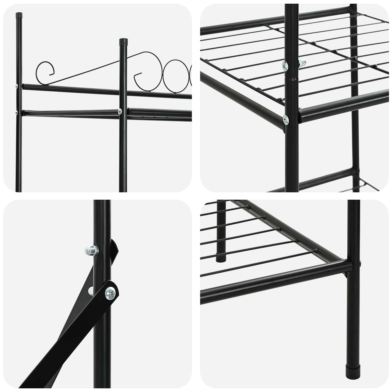 Armario Abierto con estante Negro 104,5 x 45 x 172 cm Acero