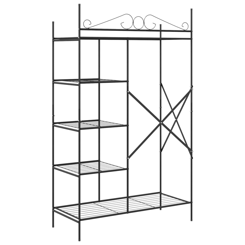 Armario Abierto con estante Negro 104,5 x 45 x 172 cm Acero