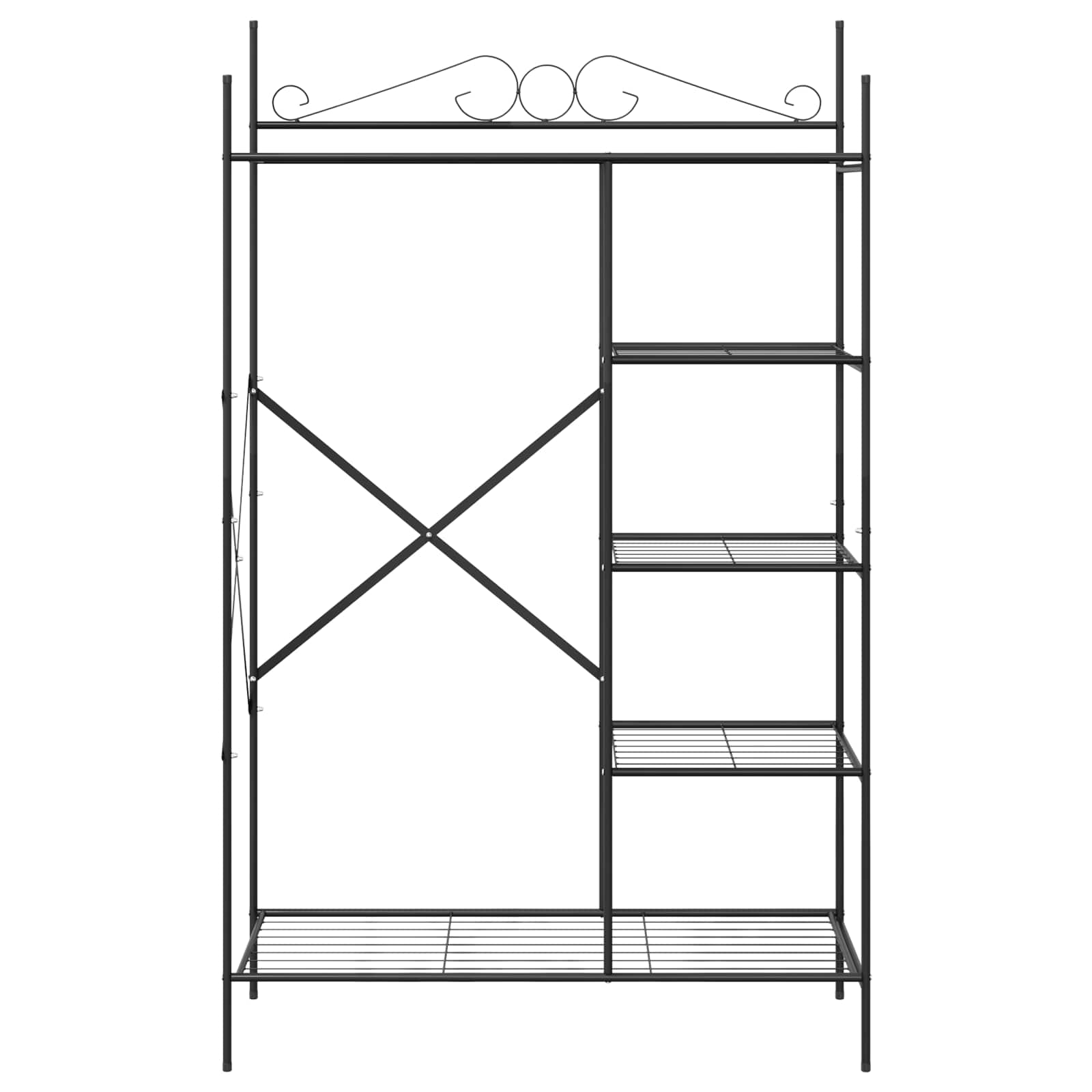Armario Abierto con estante Negro 104,5 x 45 x 172 cm Acero