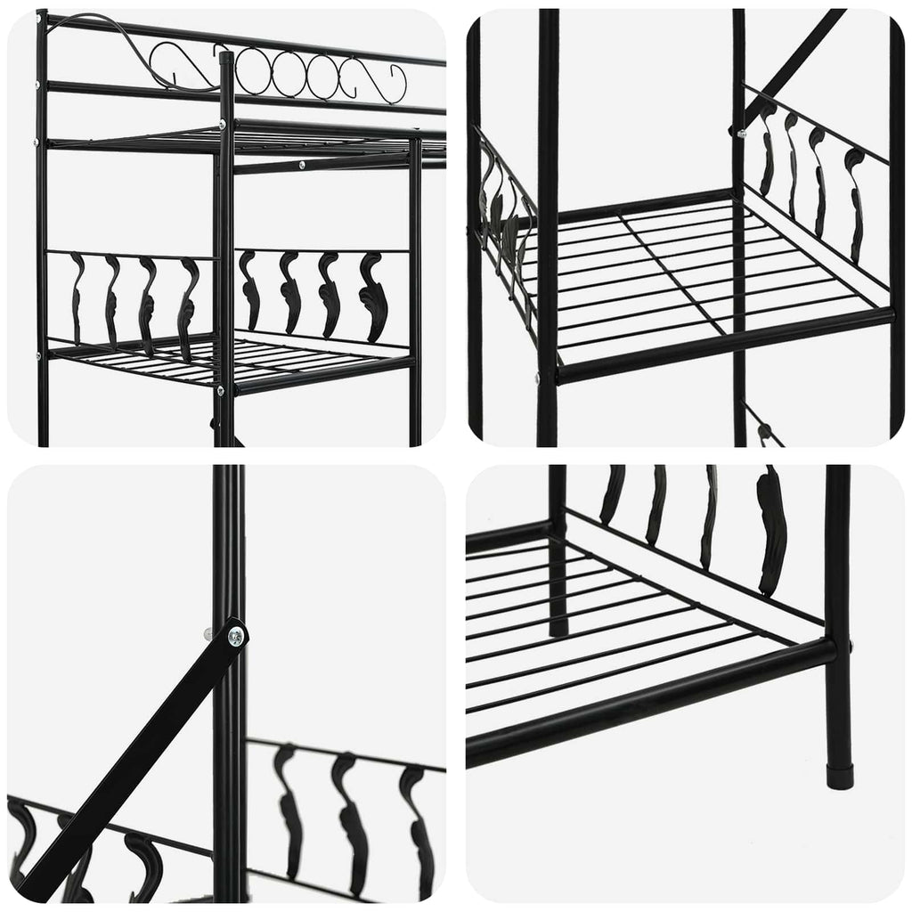 Armario Abierto con estante Negro 101 x 43 x 188 cm Acero
