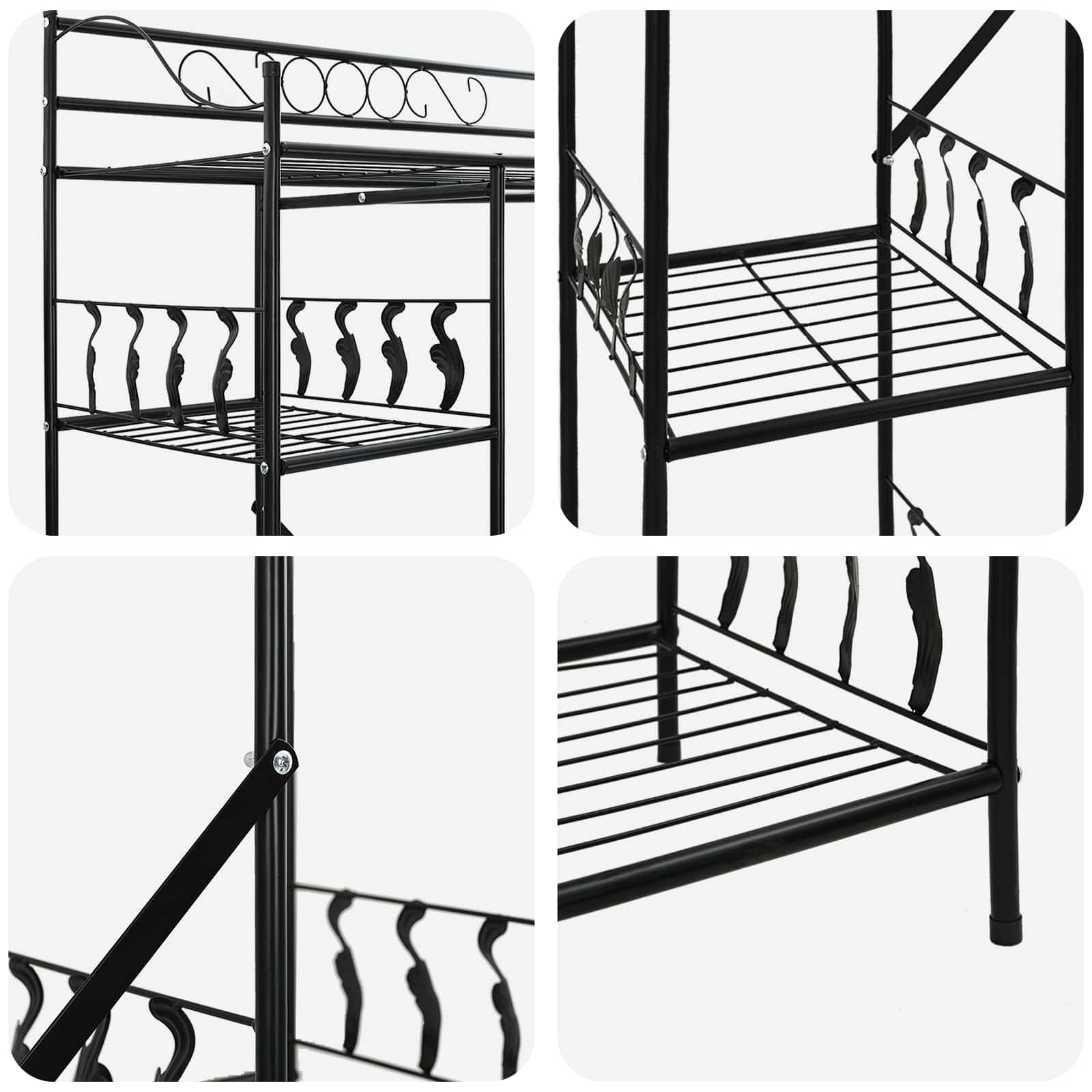 Armario Abierto con estante Negro 101 x 43 x 188 cm Acero