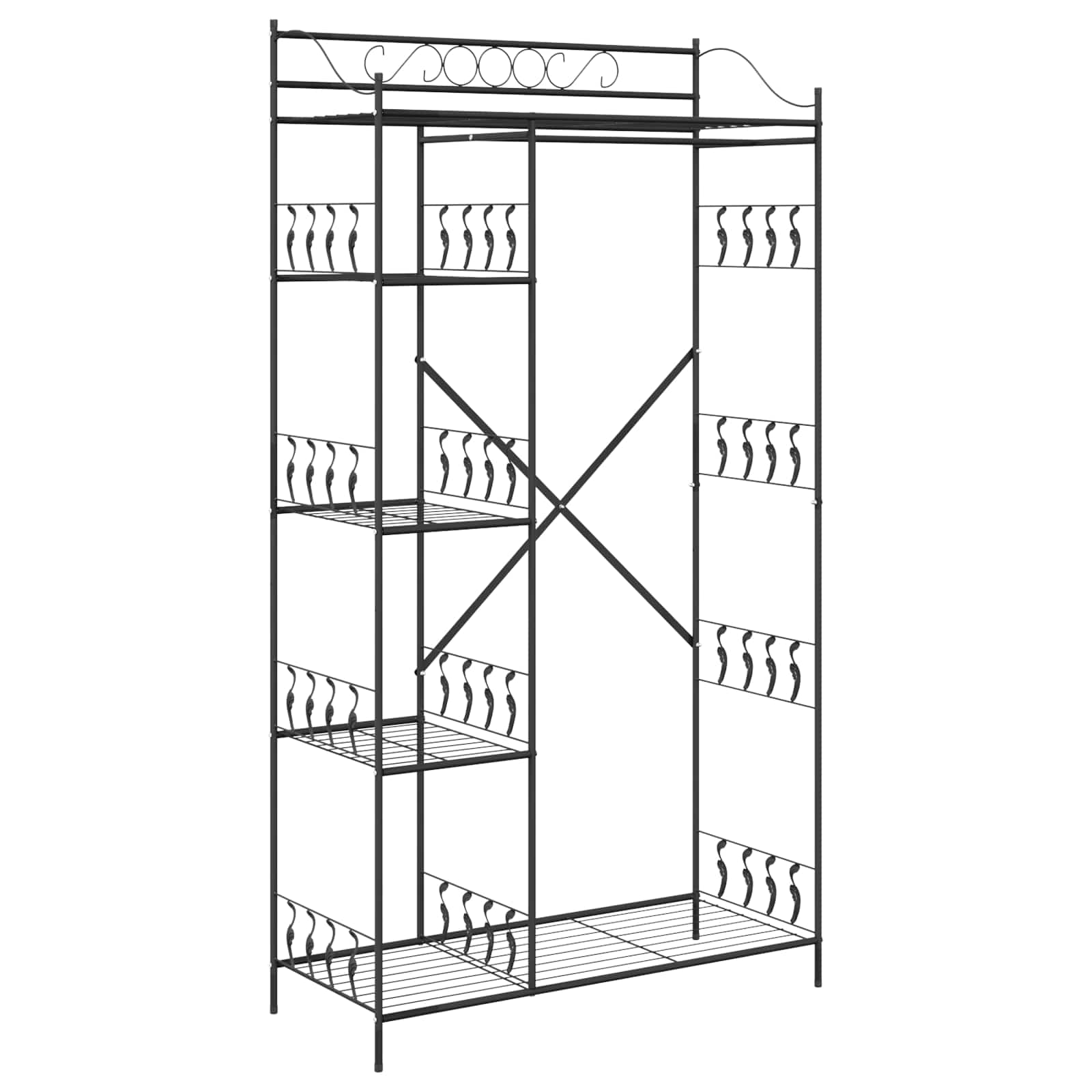 Armario Abierto con estante Negro 101 x 43 x 188 cm Acero