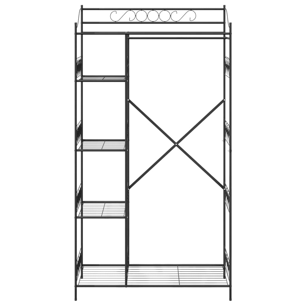 Armario Abierto con estante Negro 101 x 43 x 188 cm Acero