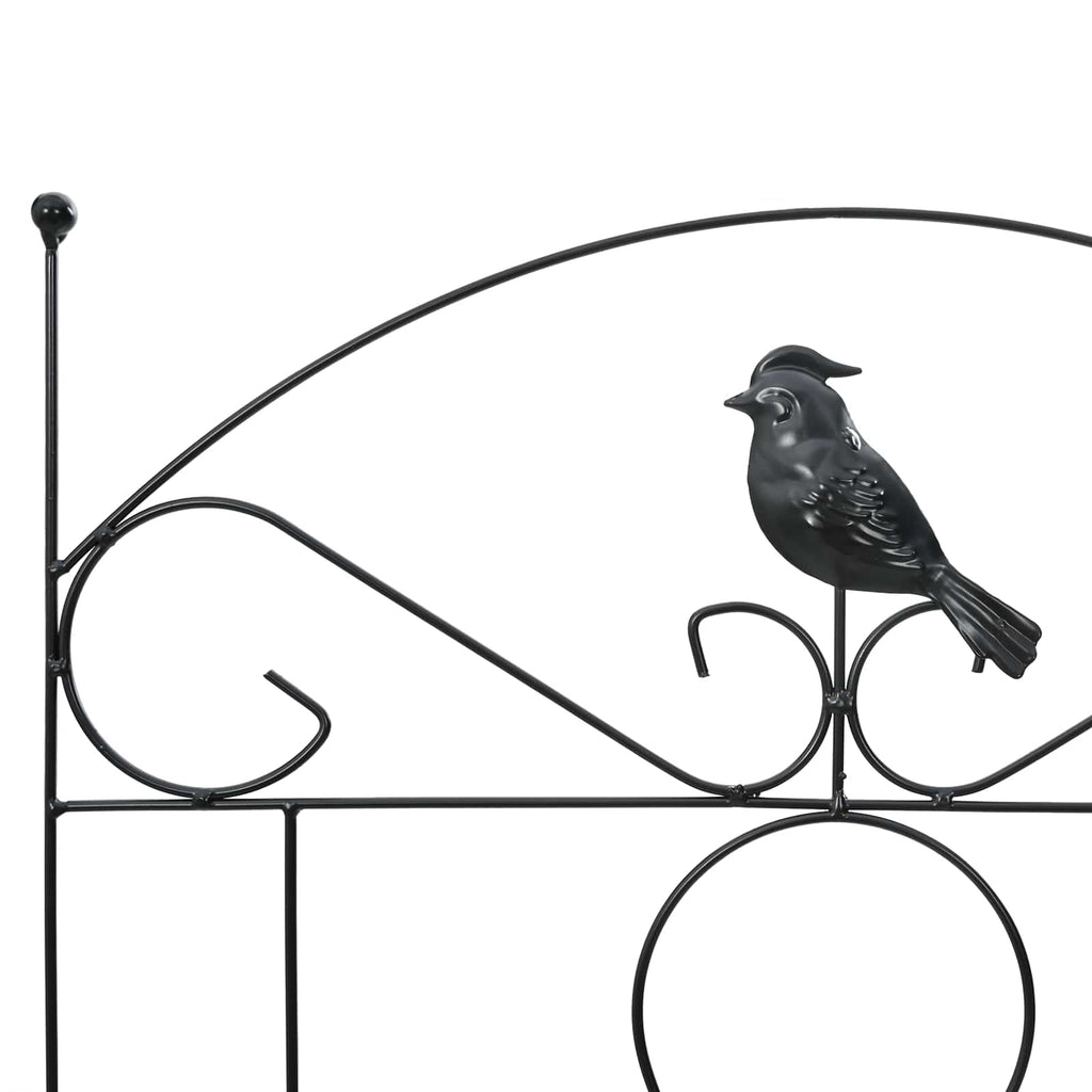 Valla de Jardín 3 pcs Negro 110 x 40 cm Acero