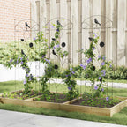 Valla de Jardín 3 pcs Negro 110 x 40 cm Acero