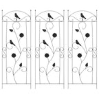 Valla de Jardín 3 pcs Negro 110 x 40 cm Acero
