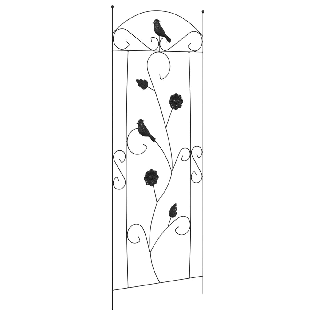 Valla de Jardín 3 pcs Negro 110 x 40 cm Acero