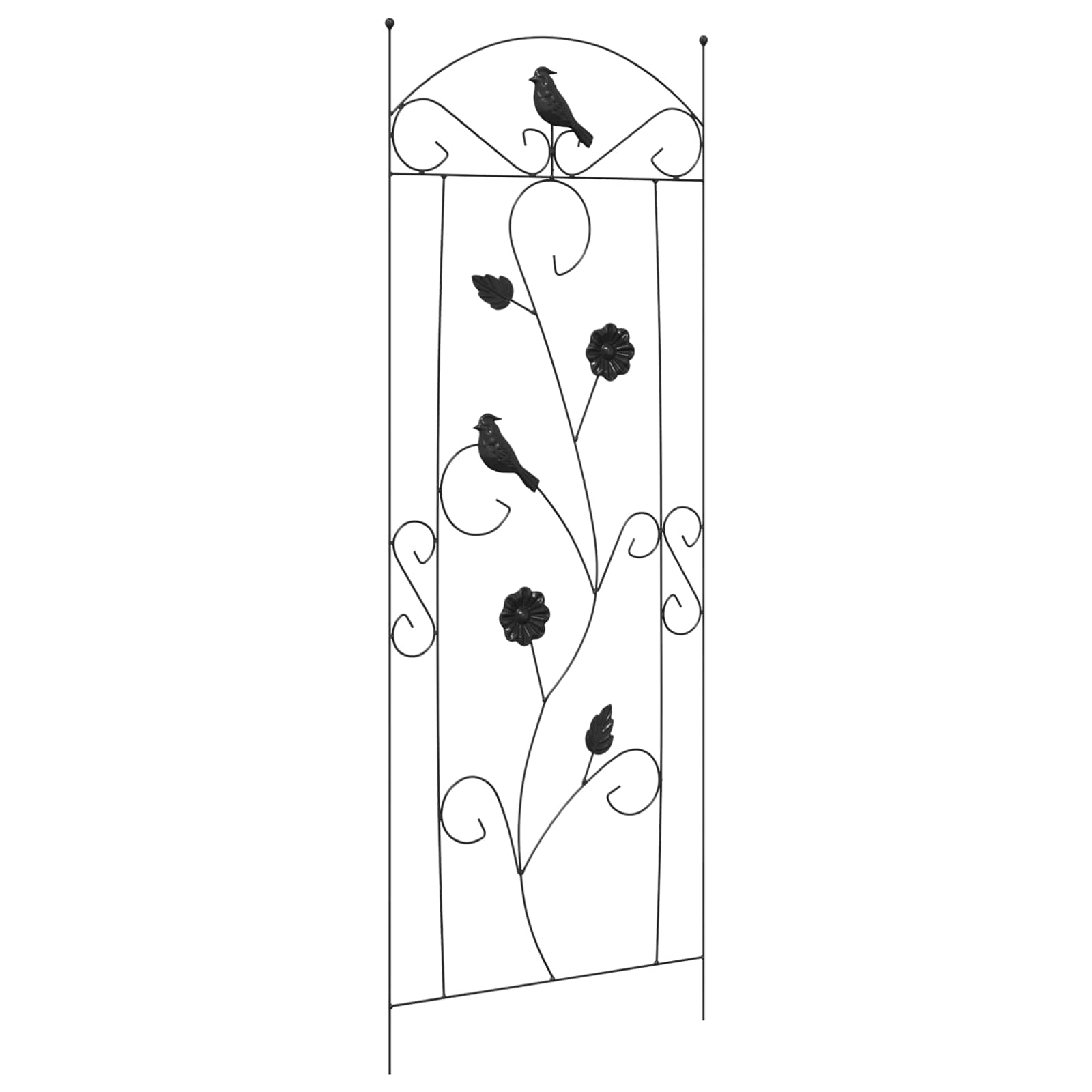 Valla de Jardín 3 pcs Negro 110 x 40 cm Acero