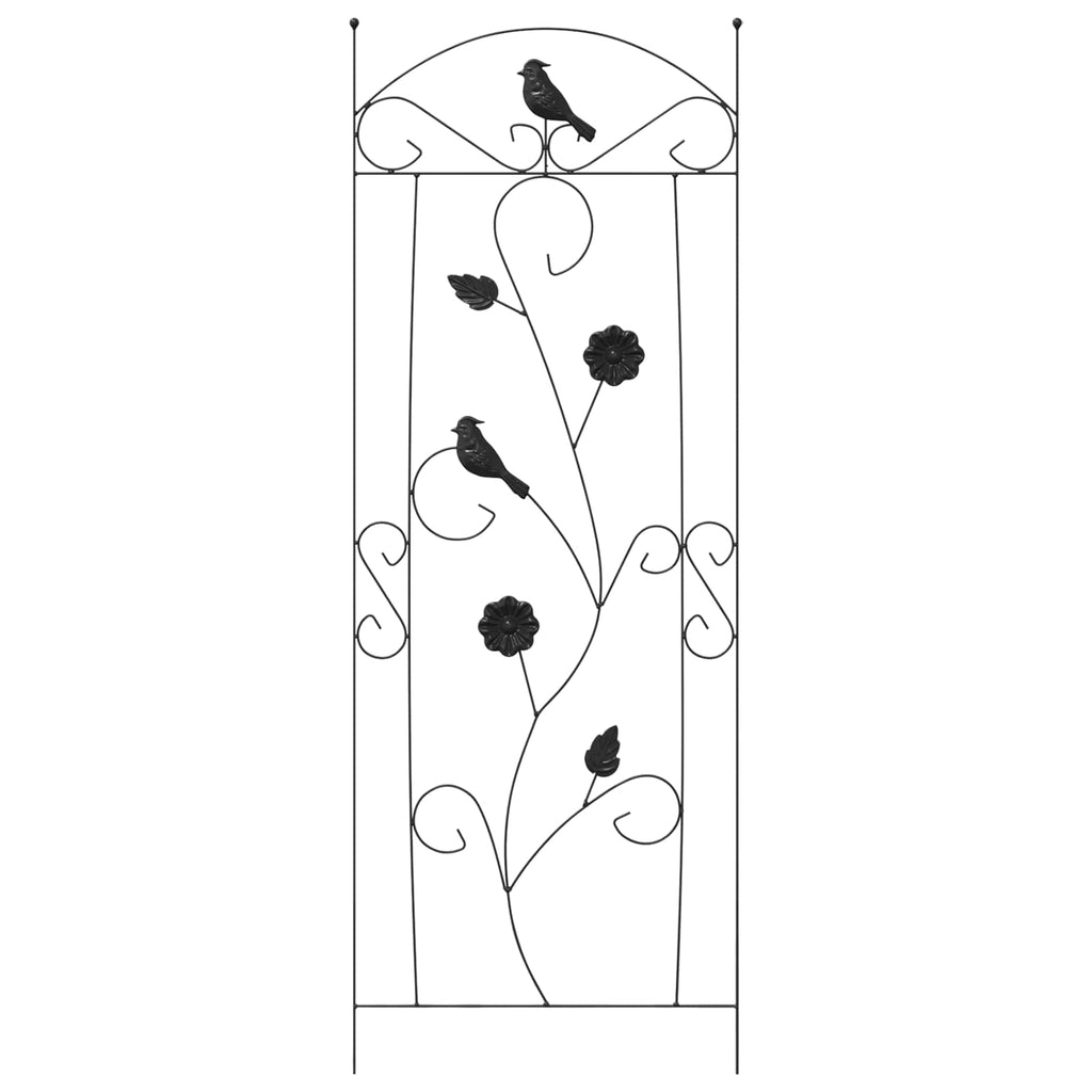 Valla de Jardín 3 pcs Negro 110 x 40 cm Acero