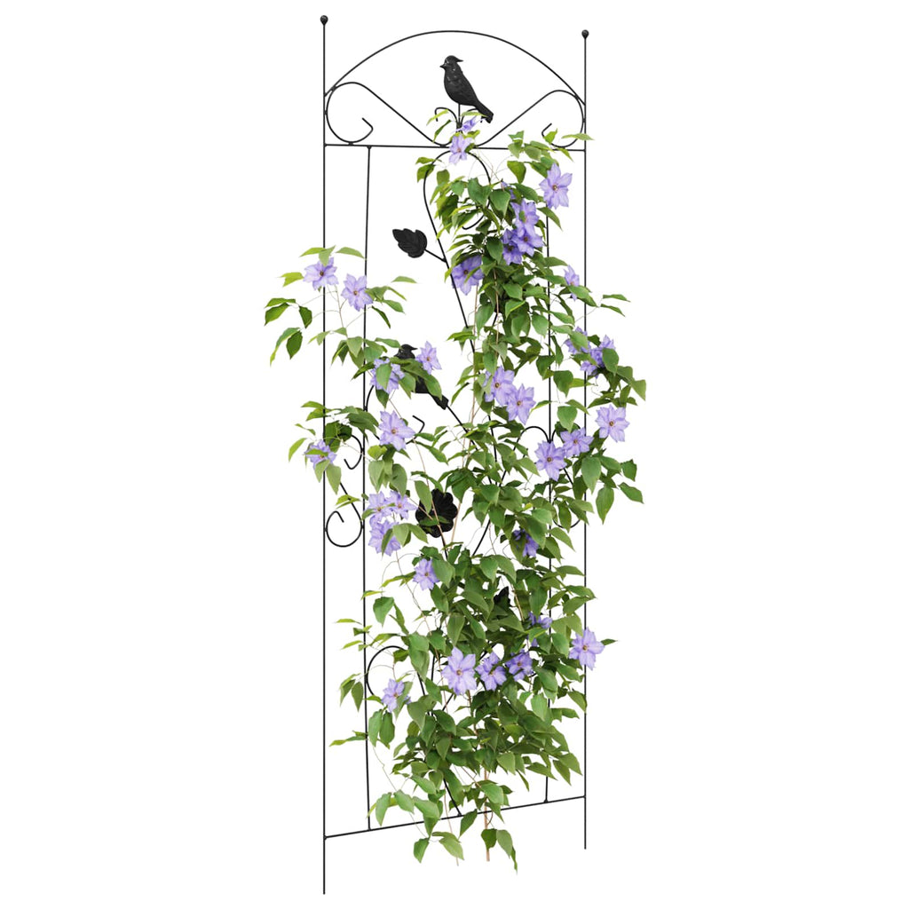 Valla de Jardín 3 pcs Negro 110 x 40 cm Acero