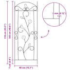 Valla de Jardín 3 pcs Negro 110 x 40 cm Acero