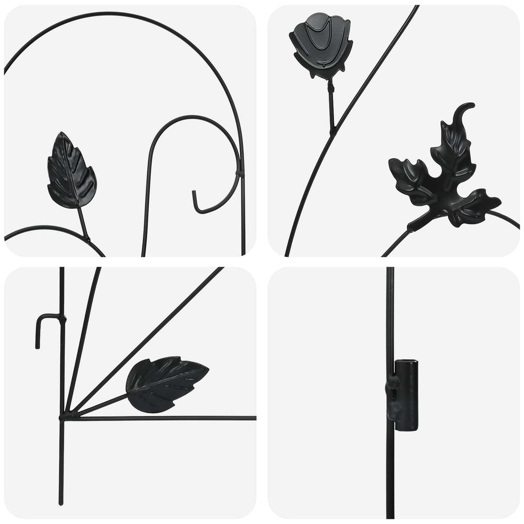 Valla de Jardín 5 pcs Negro Acero