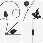 Valla de Jardín 5 pcs Negro Acero