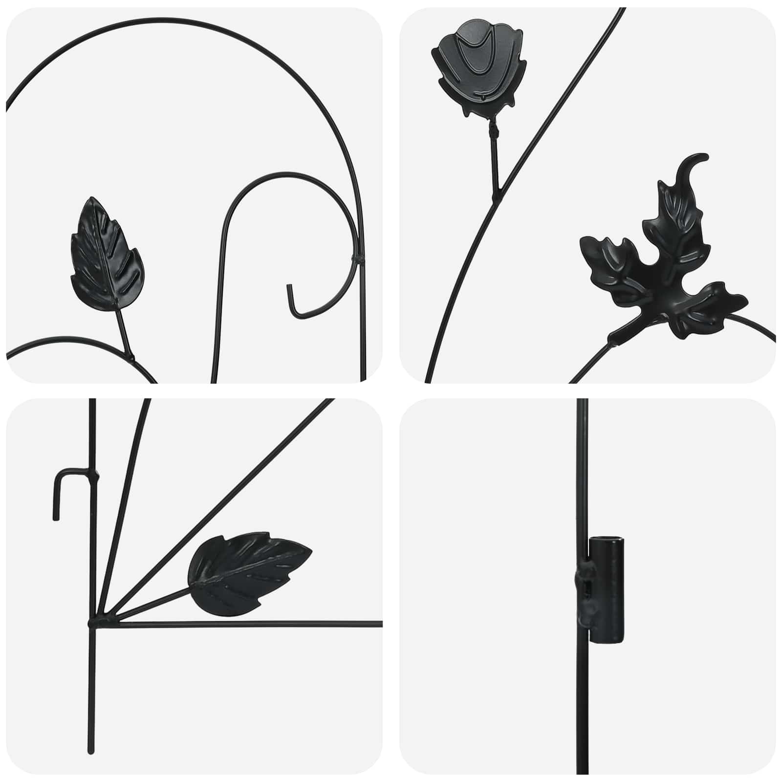 Valla de Jardín 5 pcs Negro Acero