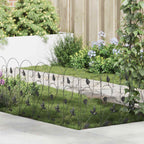 Valla de Jardín 5 pcs Negro Acero