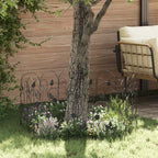 Valla de Jardín 5 pcs Negro Acero