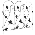 Valla de Jardín 5 pcs Negro Acero