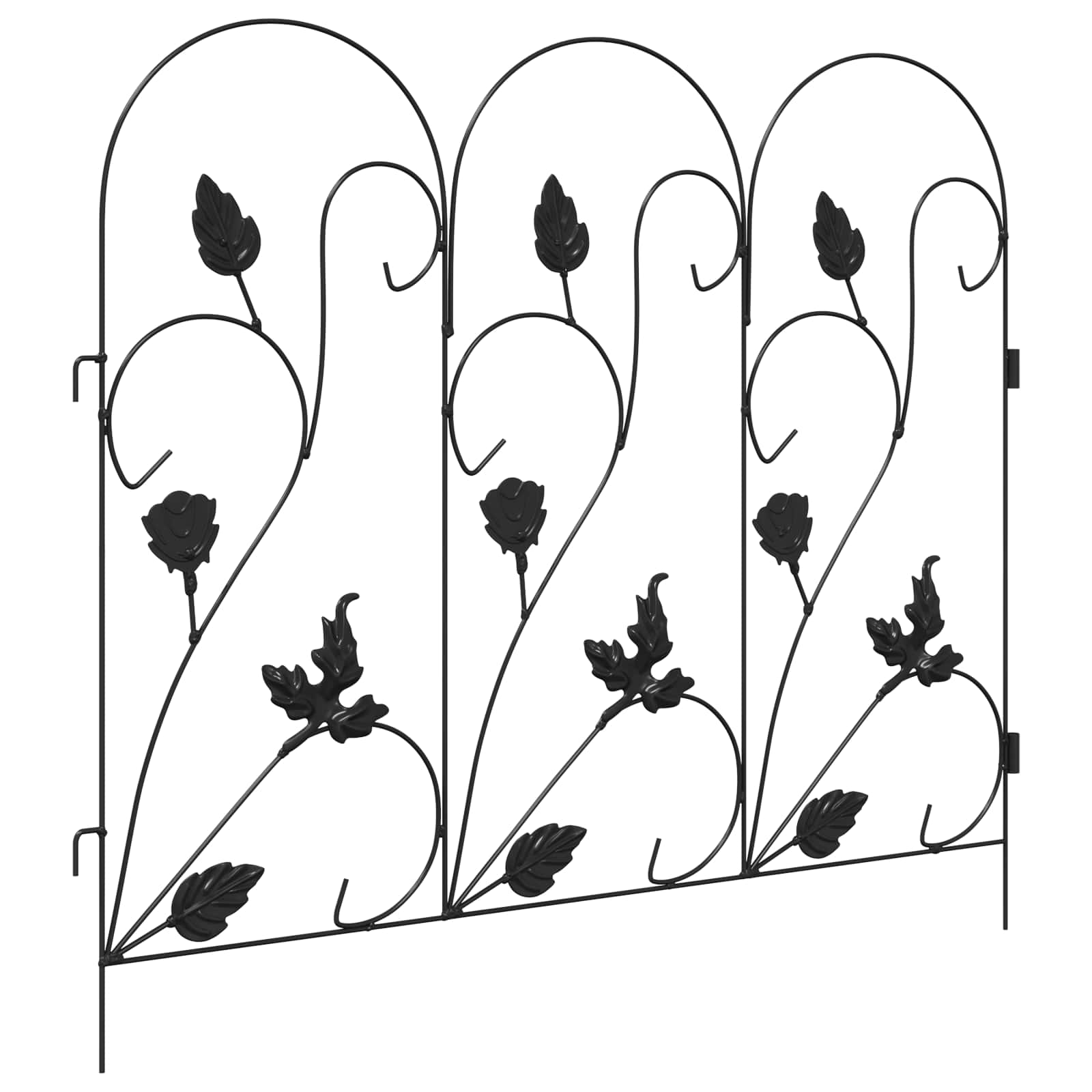 Valla de Jardín 5 pcs Negro Acero