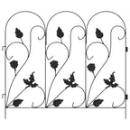 Valla de Jardín 5 pcs Negro Acero