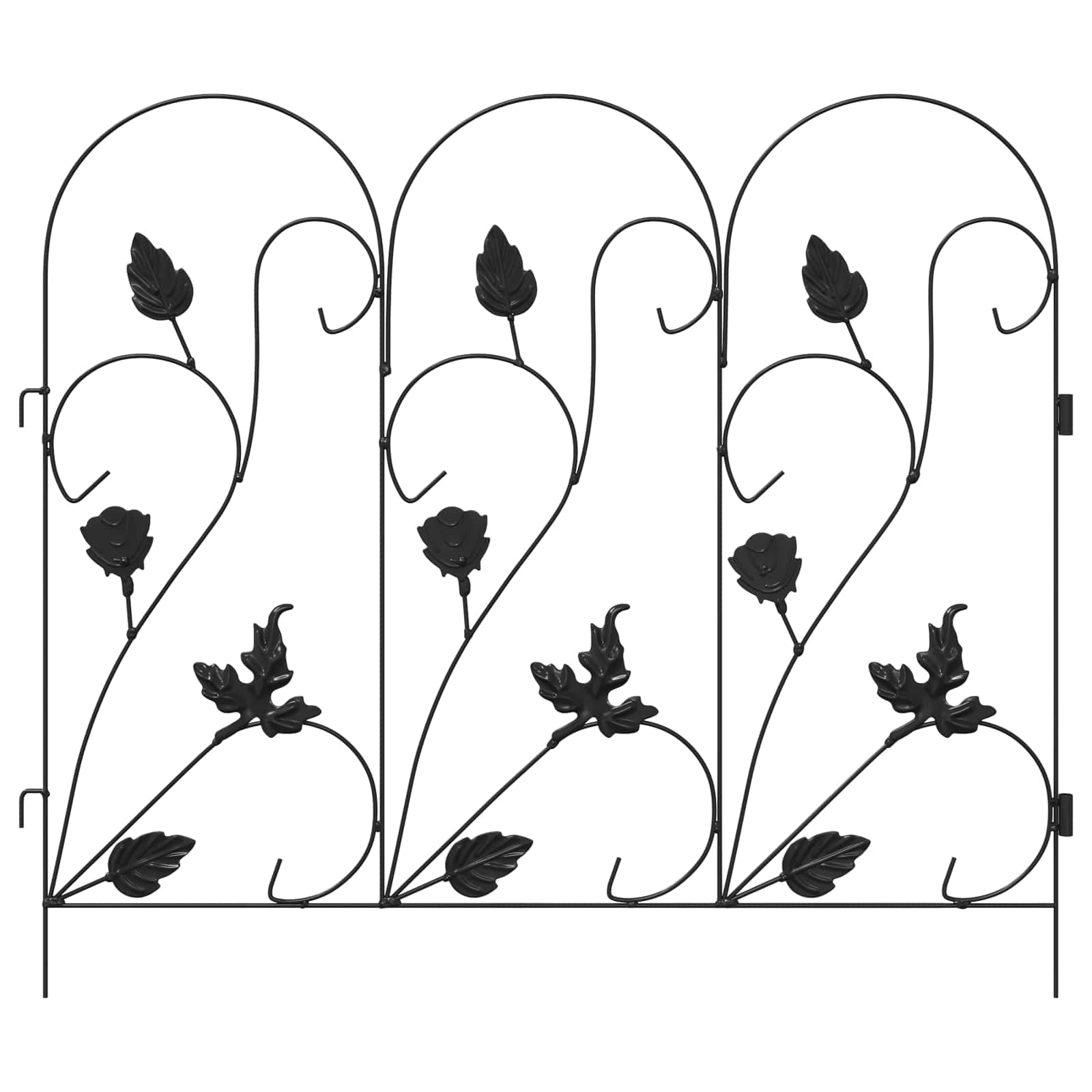 Valla de Jardín 5 pcs Negro Acero
