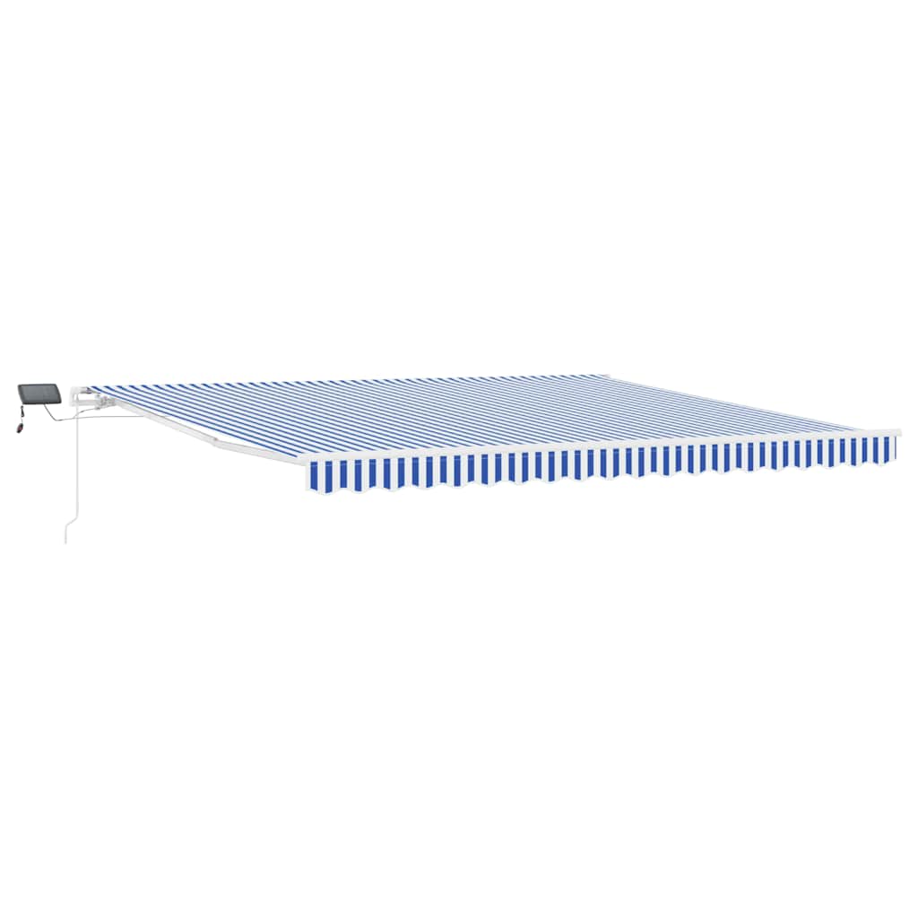 Toldo Retráctil Manual Azul y 500 x 300 cm Poliéster y Aluminio