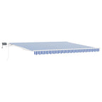 Toldo Retráctil Manual Azul y 500 x 300 cm Poliéster y Aluminio