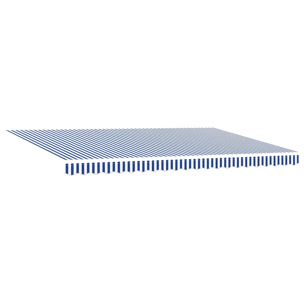 Toldo Retráctil Manual Azul y 500 x 300 cm Poliéster y Aluminio
