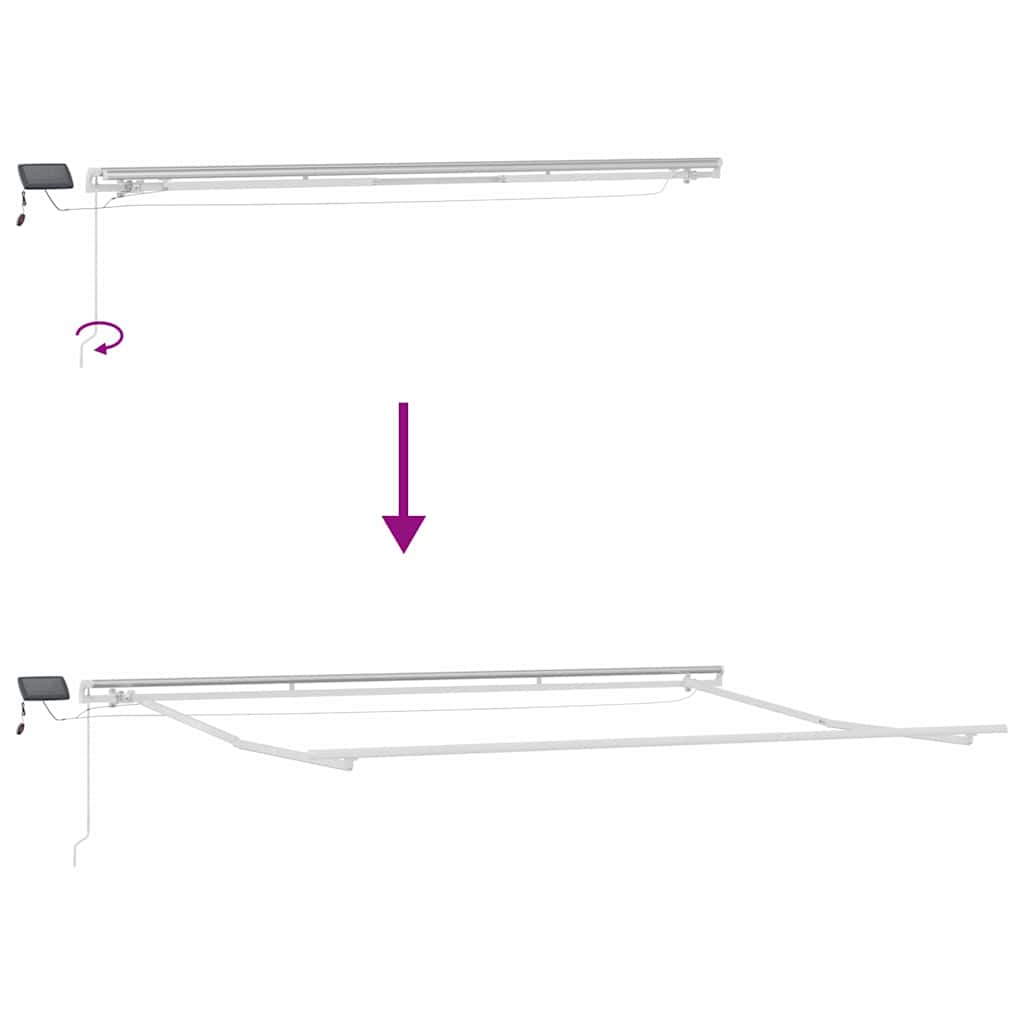 Toldo Retráctil Manual Azul y 500 x 300 cm Poliéster y Aluminio
