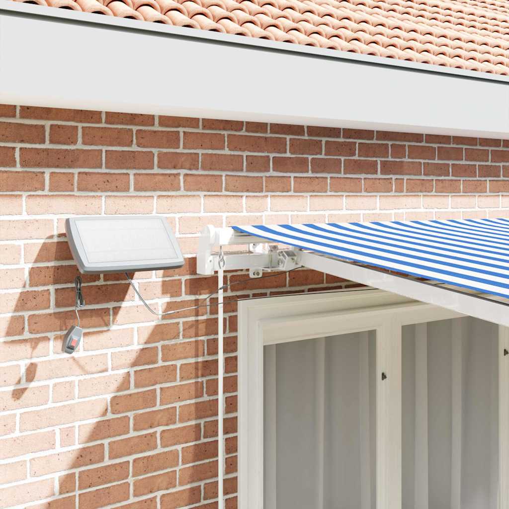 Toldo Retráctil Manual Azul y 350 x 250 cm Poliéster y Aluminio