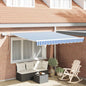 Toldo Retrátil Manual Azul e 350 x 250 cm Poliéster e Alumínio