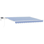 Toldo Retráctil Manual Azul y 350 x 250 cm Poliéster y Aluminio