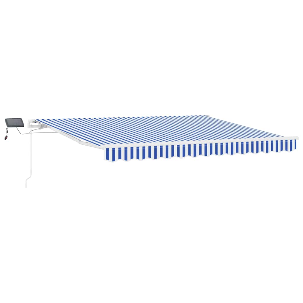 Toldo Retráctil Manual Azul y 350 x 250 cm Poliéster y Aluminio