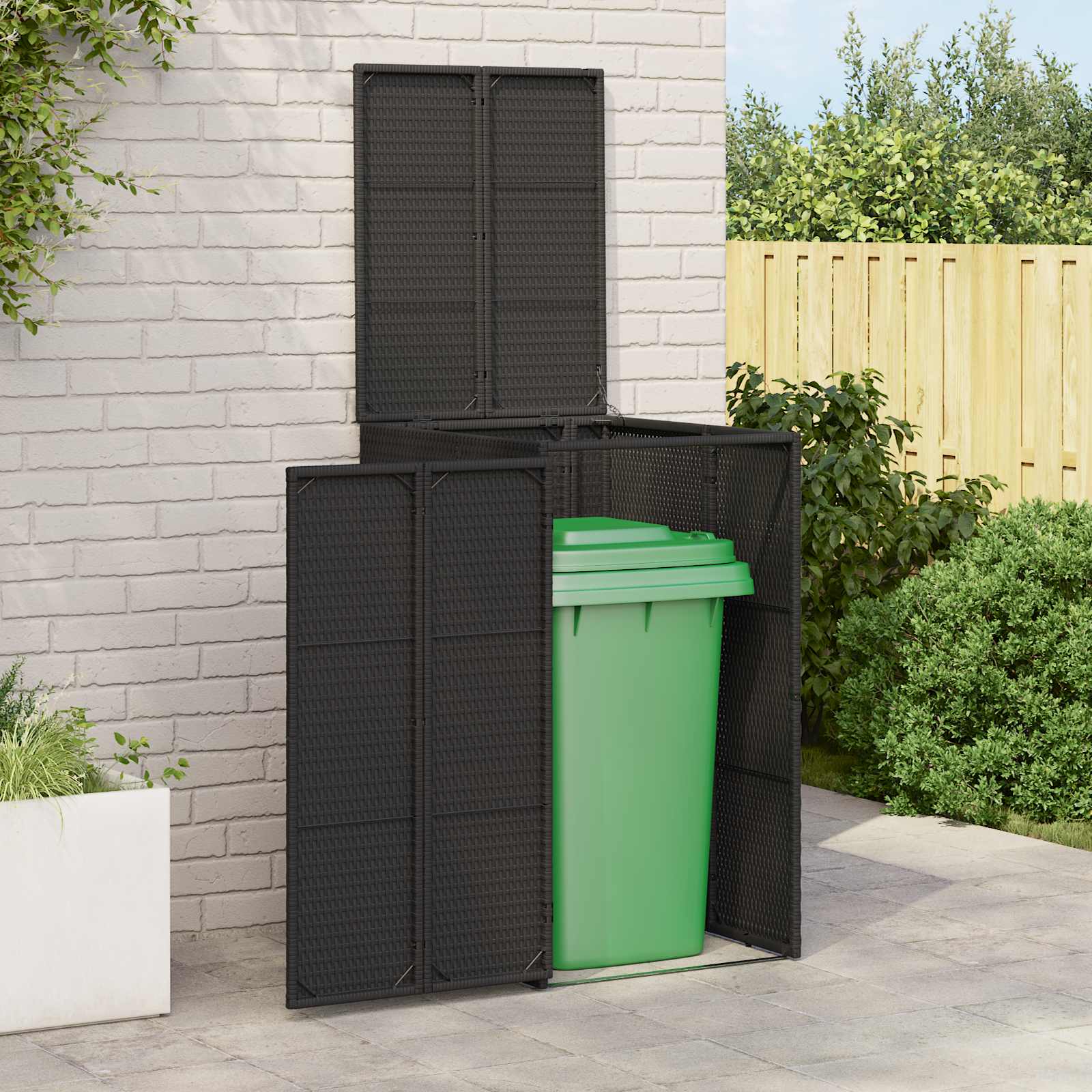 Waste Bin Box 2 pcs Grey 130 x 80 x 115 cm Polyethylene