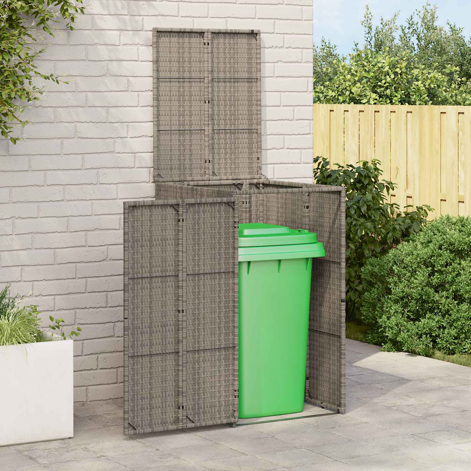 Waste Bin Box 2 pcs Grey 130 x 80 x 115 cm Polyethylene