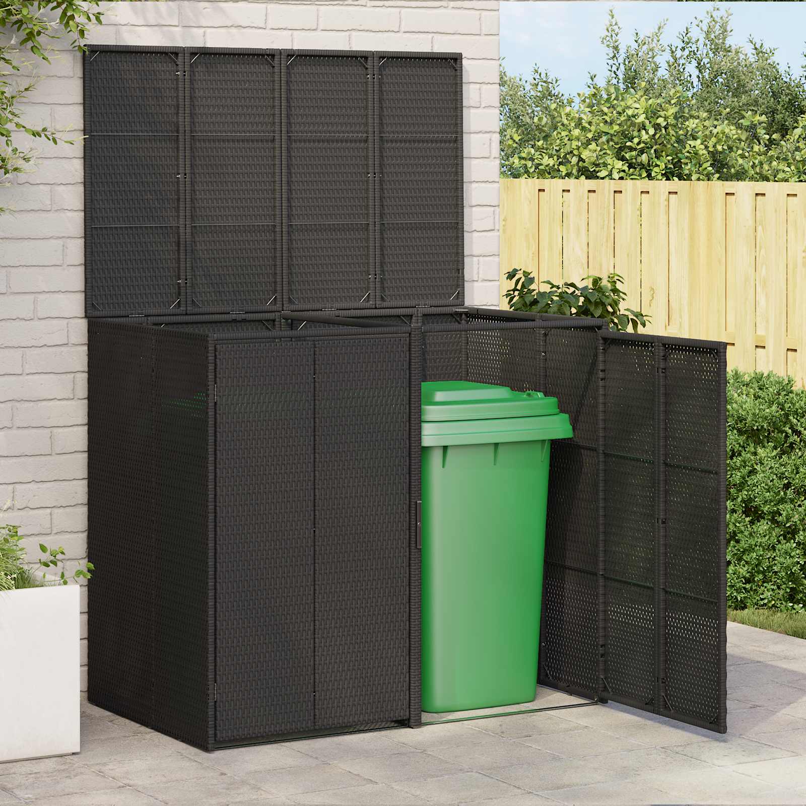 Waste Bin Box 2 pcs Grey 130 x 80 x 115 cm Polyethylene