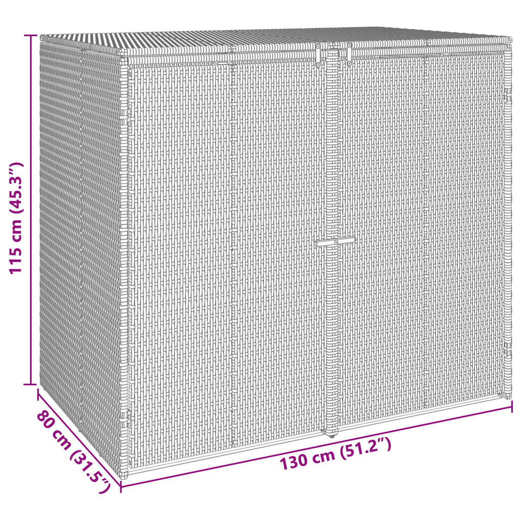 Caixa de Areia Caixa 2 unidades Cinzento 130 x 80 x 115 cm Polietileno