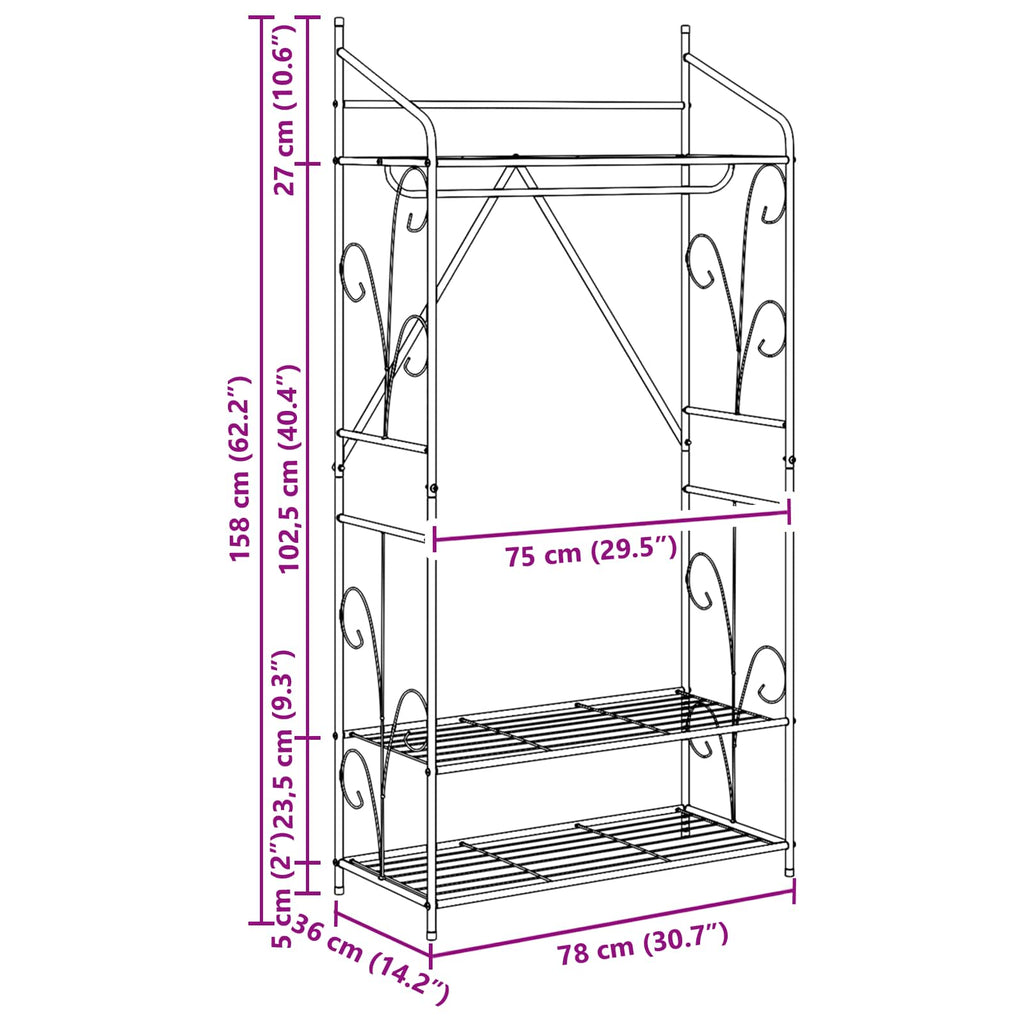 Armario Abierto Liso 2 pcs 78 x 36 x 158 cm