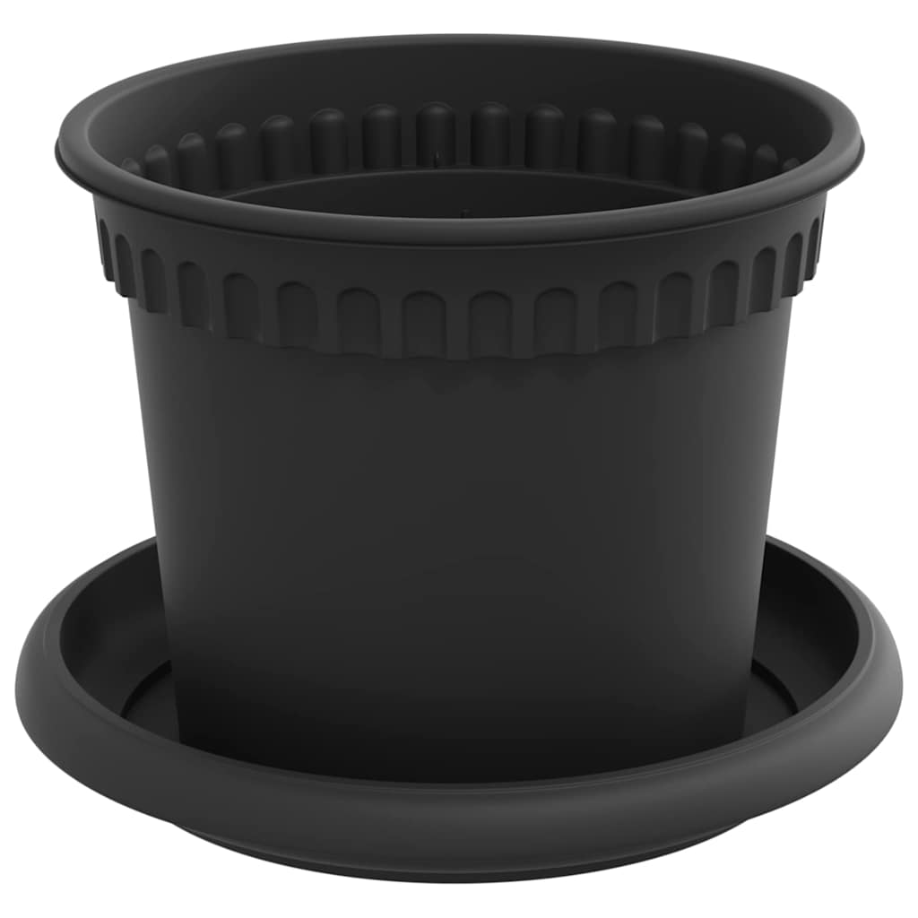 Macetas 24 pcs Negro Ø 12,5 x 10 cm Plástico