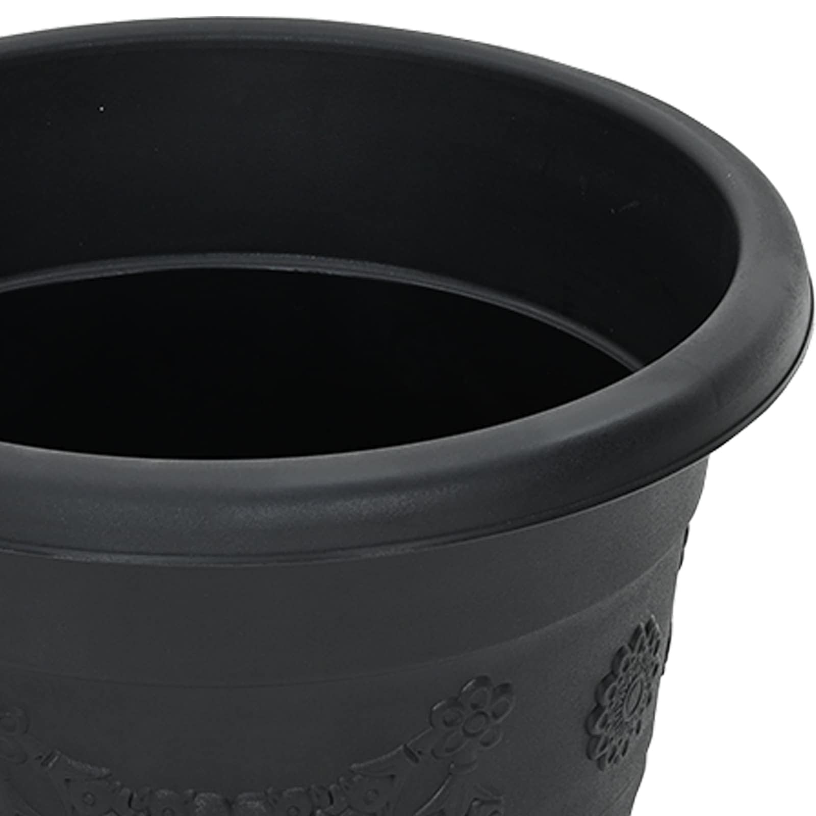 Macetas 24 pcs Negro Ø 22 x 18 cm Plástico