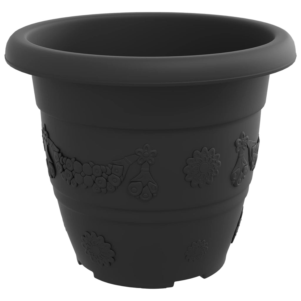 Macetas 24 pcs Negro Ø 22 x 18 cm Plástico