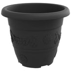 Macetas 24 pcs Negro Ø 22 x 18 cm Plástico